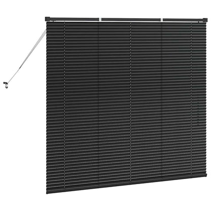 Venetian Blinds Height Adjustable Black 130 x 150 cm Aluminium