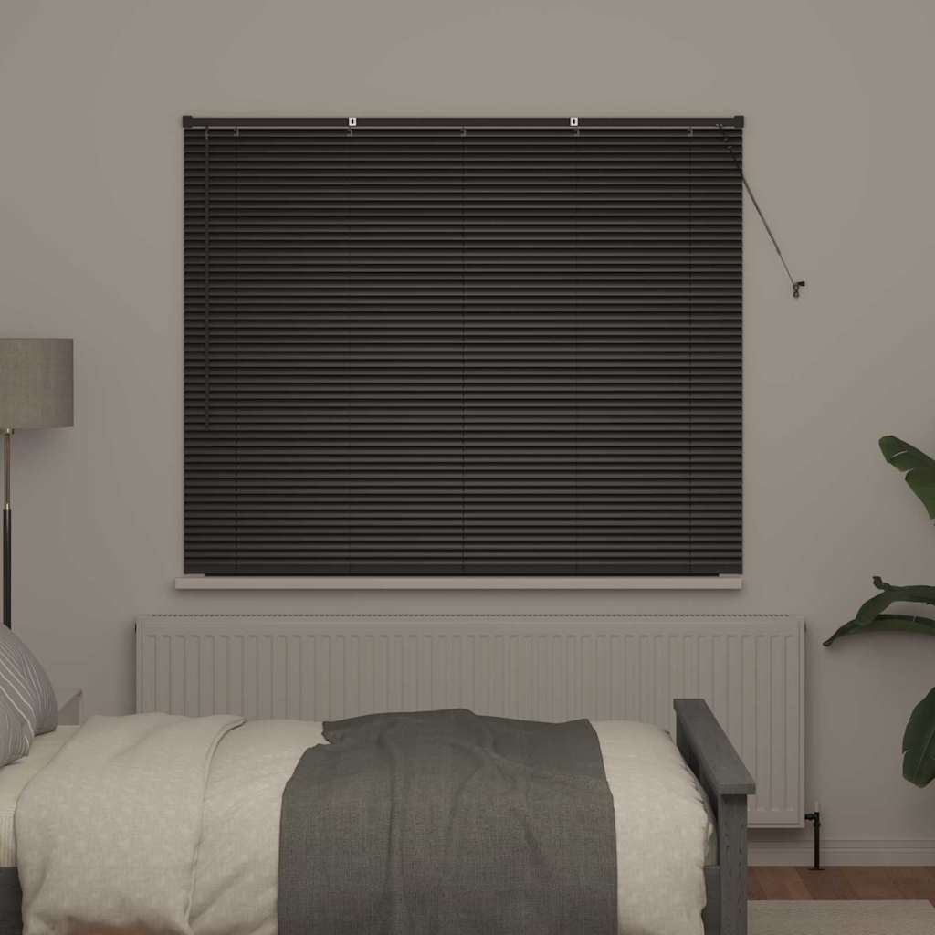 Venetian Blinds Height Adjustable Black 130 x 155 cm Aluminium