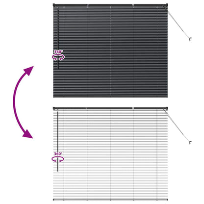 Venetian Blinds Height Adjustable Black 130 x 155 cm Aluminium