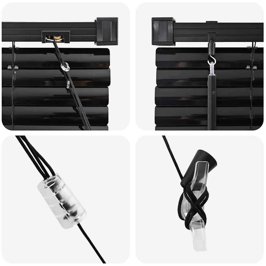 Venetian Blinds Height Adjustable Black 130 x 160 cm Aluminium