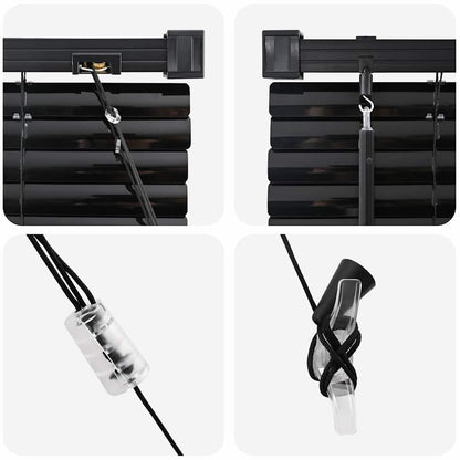 Venetian Blinds Height Adjustable Black 130 x 160 cm Aluminium