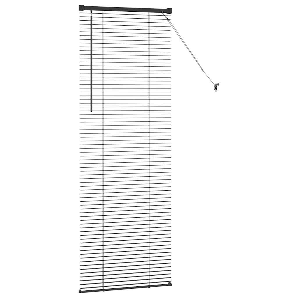 Venetian Blinds Height Adjustable Black 175 x 55 cm Aluminium