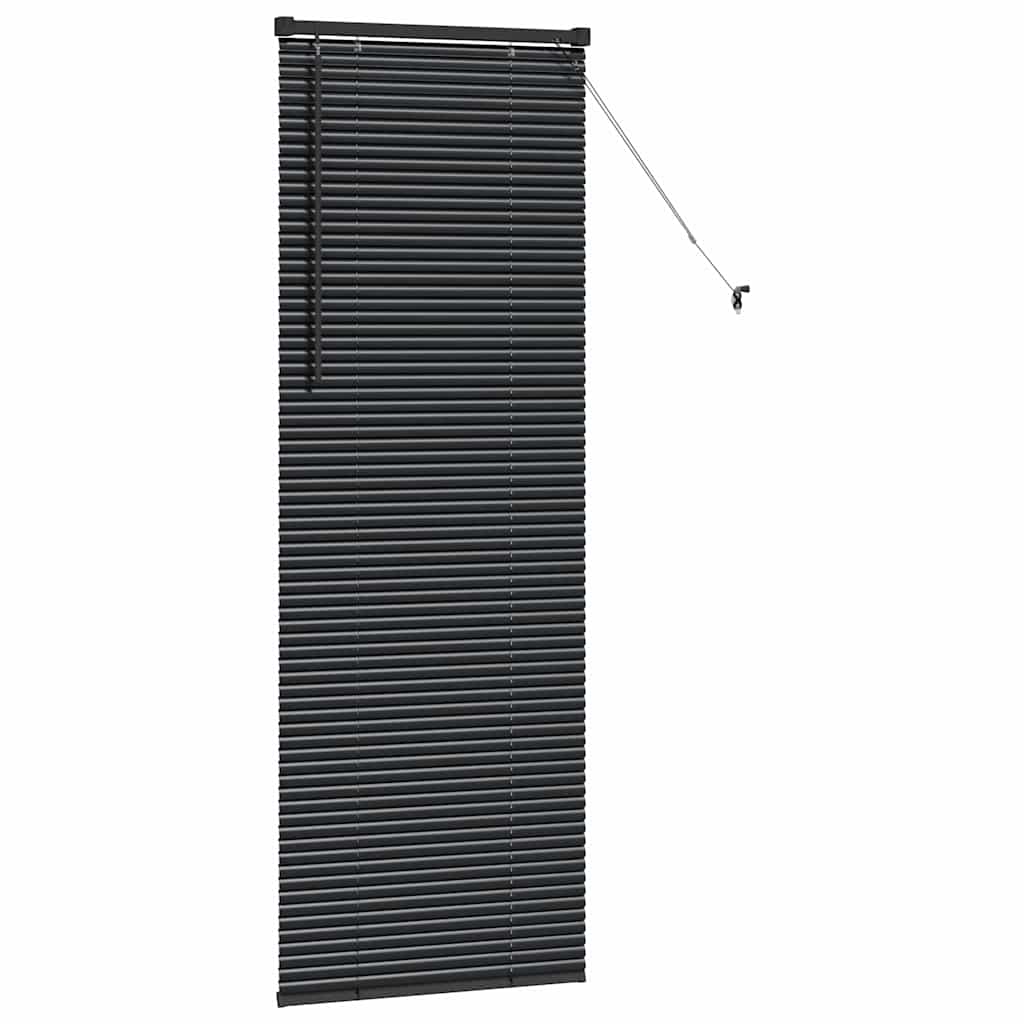 Venetian Blinds Height Adjustable Black 175 x 65 cm Aluminium