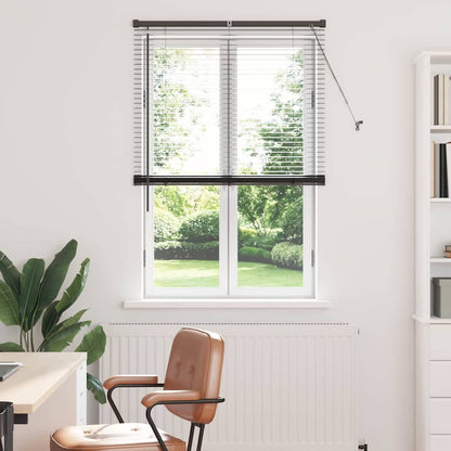 Venetian Blinds Height Adjustable Black 175 x 90 cm Aluminium