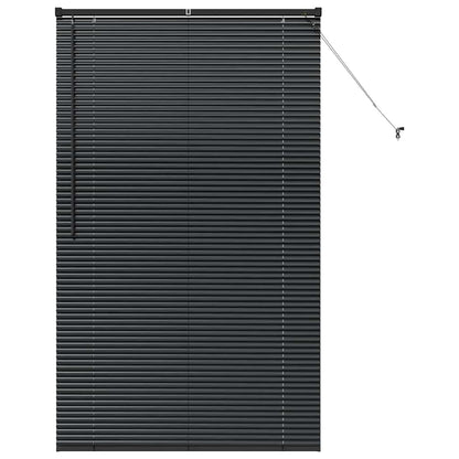 Venetian Blinds Height Adjustable Black 175 x 100 cm Aluminium
