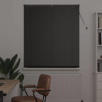 Venetian Blinds Height Adjustable Black 175 x 110 cm Aluminium