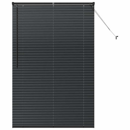 Venetian Blinds Height Adjustable Black 175 x 110 cm Aluminium