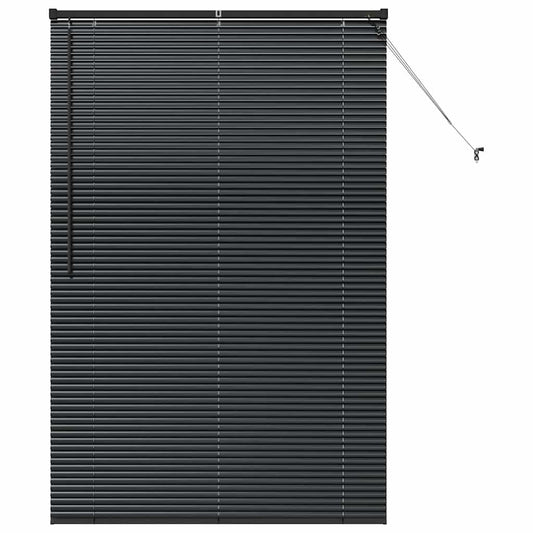 Venetian Blinds Black 175 x 115 cm Aluminium