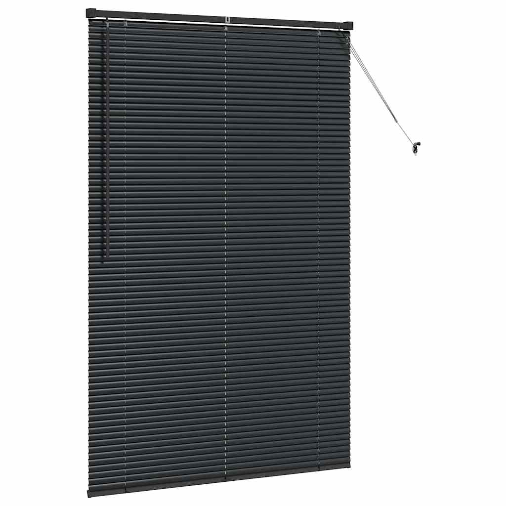 Venetian Blind Black 175 x 120 cm 25 mm Aluminium