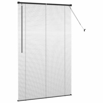Venetian Blind Black 175 x 120 cm 25 mm Aluminium