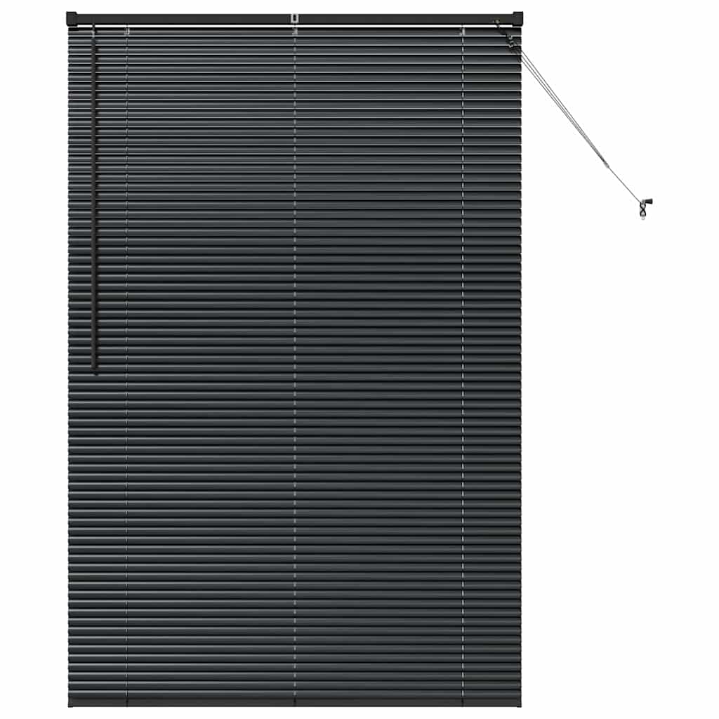 Venetian Blind Black 175 x 120 cm 25 mm Aluminium