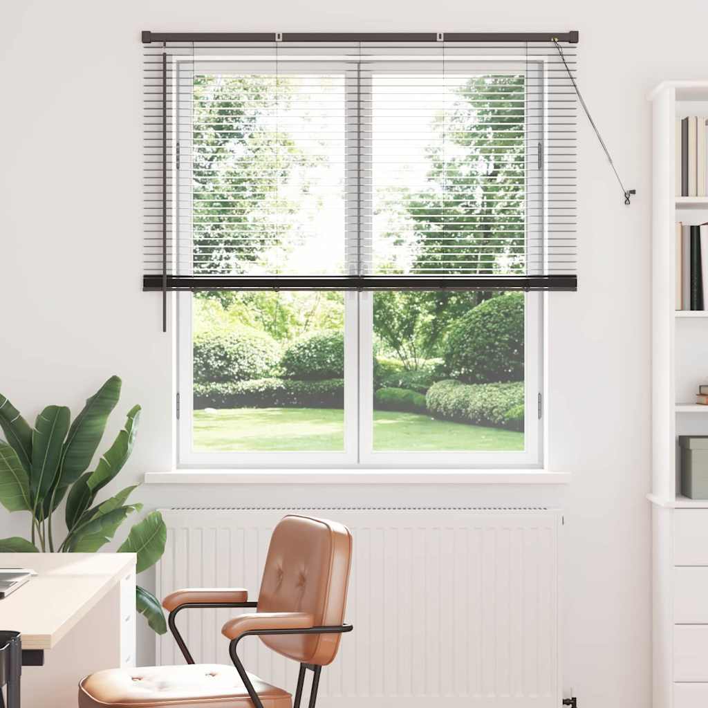 Venetian Blinds Black 175 x 125 cm Aluminium