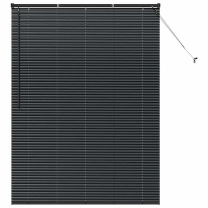 Venetian Blinds Height Adjustable Black 175 x 125 cm Aluminium
