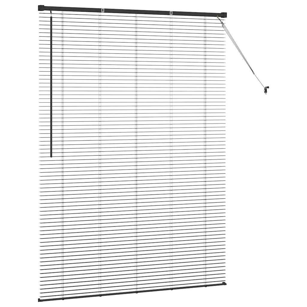 Venetian Blinds Height Adjustable Black 175 x 130 cm Aluminium