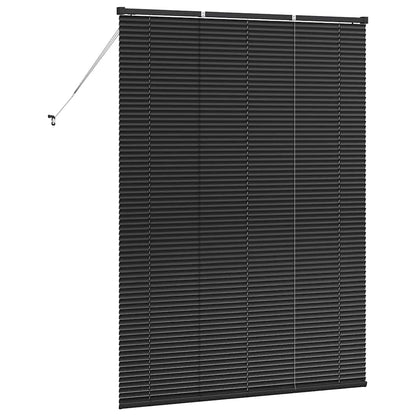 Venetian Blinds Height Adjustable Black 175 x 130 cm Aluminium