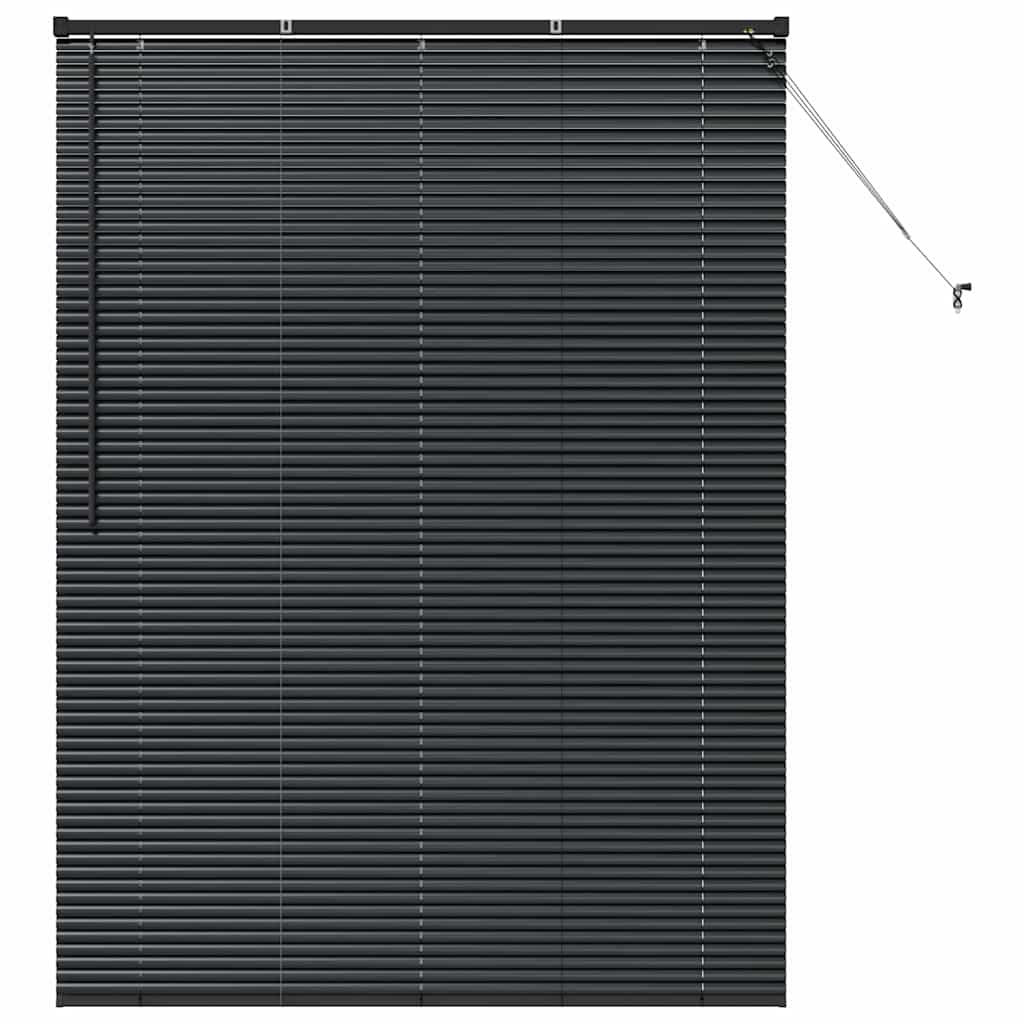 Venetian Blinds Height Adjustable Black 175 x 130 cm Aluminium