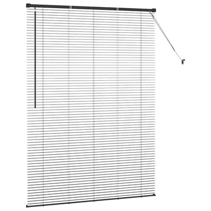 Venetian Blinds Height Adjustable Black 175 x 135 cm Aluminium