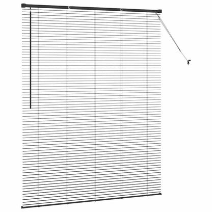 Venetian Blinds Height Adjustable Black 175 x 140 cm Aluminium