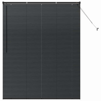 Venetian Blinds Height Adjustable Black 175 x 145 cm Aluminium