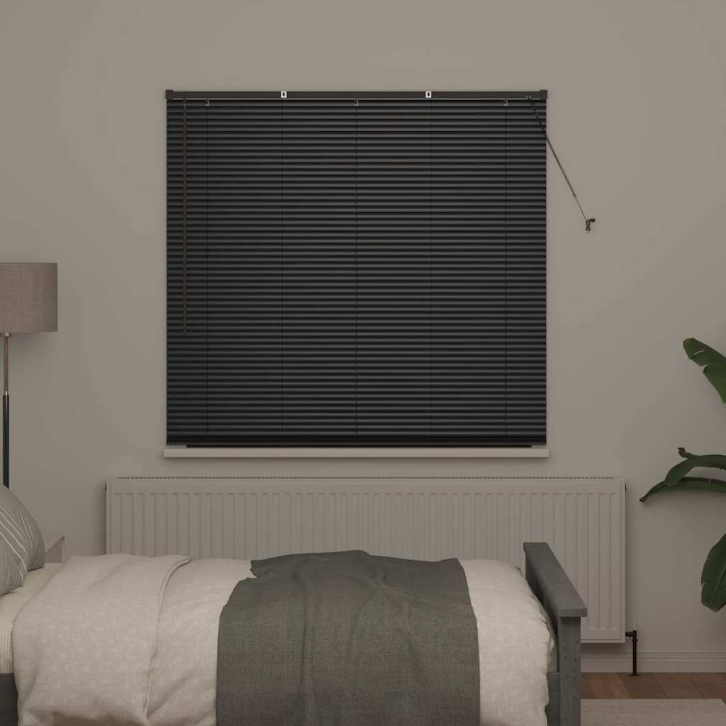 Venetian Blinds Height Adjustable Black 175 x 150 cm Aluminium