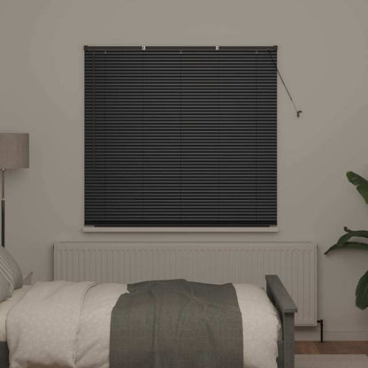 Venetian Blinds Height Adjustable Black 175 x 150 cm Aluminium