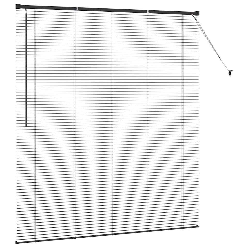 Venetian Blinds Height Adjustable Black 175 x 160 cm Aluminium