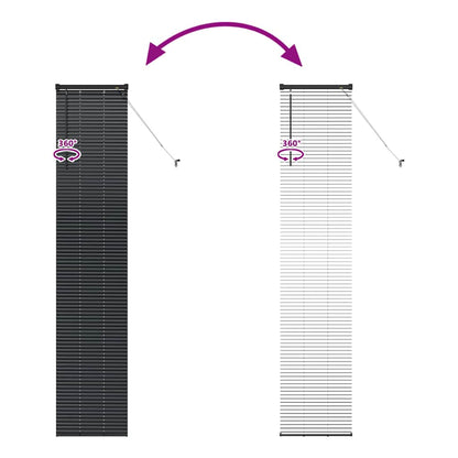 Venetian Blinds Height Adjustable Black 220 x 50 cm Aluminium
