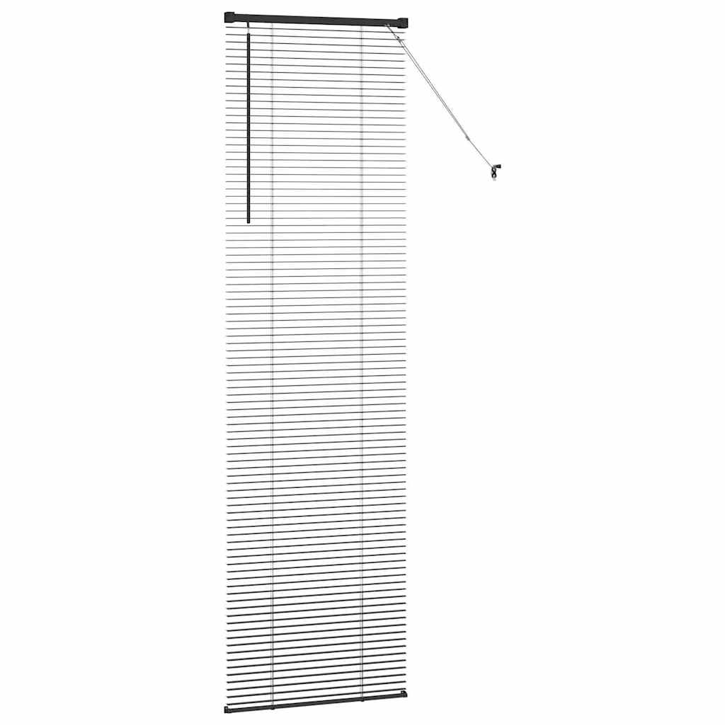 Venetian Blinds Height Adjustable Black 220 x 55 cm Aluminium