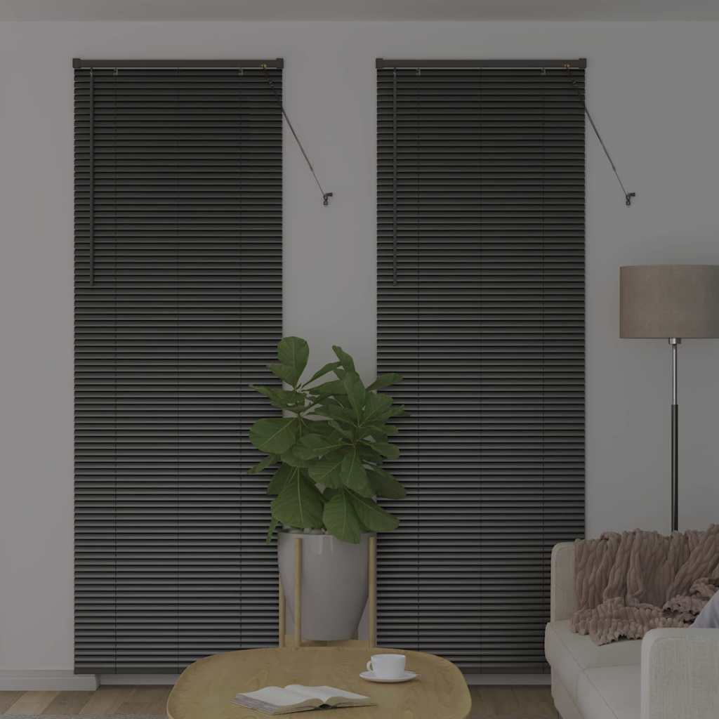 Venetian Blinds Height Adjustable Black 220 x 80 cm Aluminium