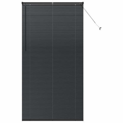 Venetian Blinds Height Adjustable Black 220 x 115 cm Aluminium