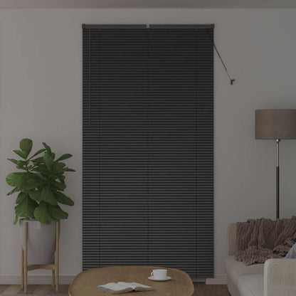 Venetian Blind Black 220 x 120 cm 25 mm Aluminium