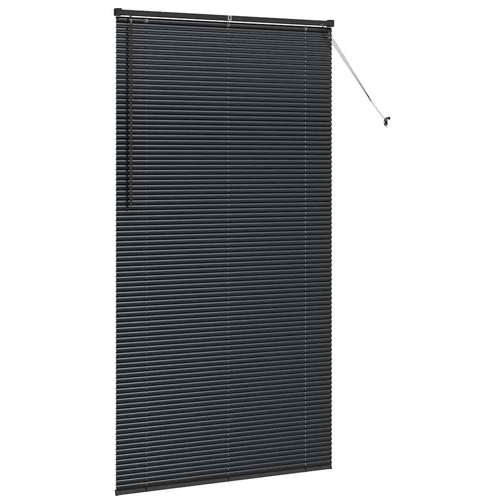 Venetian Blind Black 220 x 120 cm 25 mm Aluminium