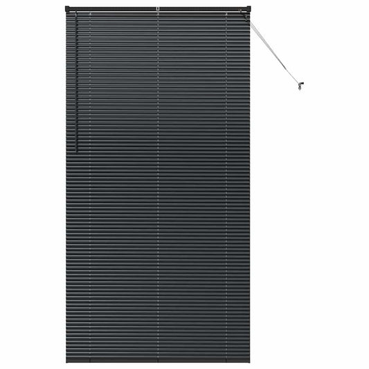 Venetian Blind Black 220 x 120 cm 25 mm Aluminium