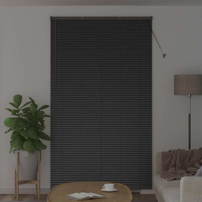 Venetian Blinds Height Adjustable Black 220 x 135 cm Aluminium
