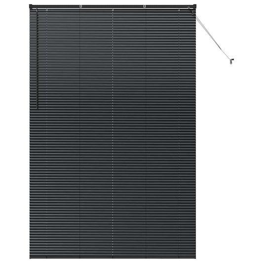 Venetian Blinds Black 220 x 145 cm Aluminium