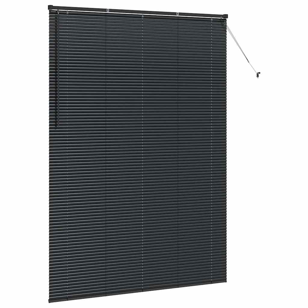 Venetian Blinds Height Adjustable Black 220 x 155 cm Aluminium
