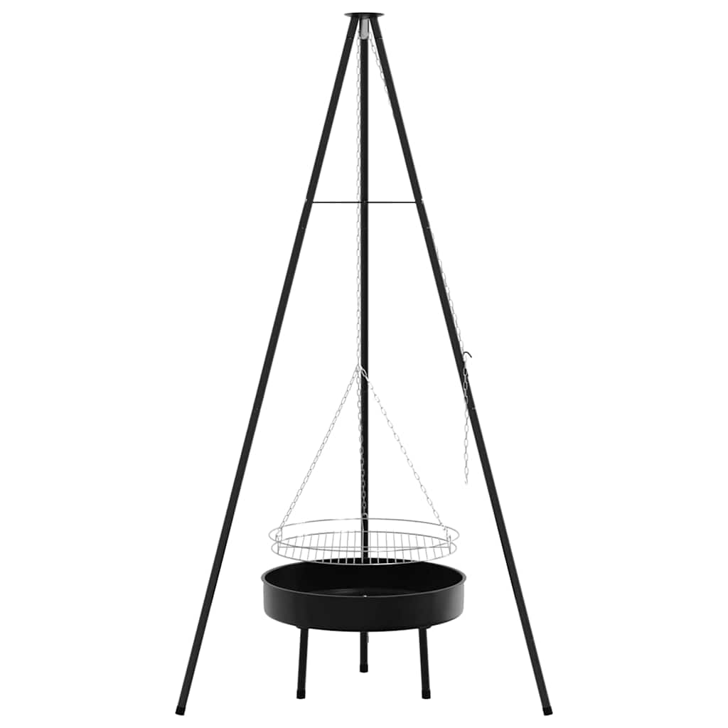 Campfire Tripod 3 pcs Black Steel