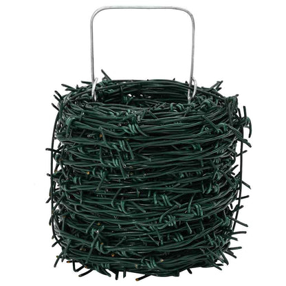 Barbed Wire Green 100 m PVC-coated Steel