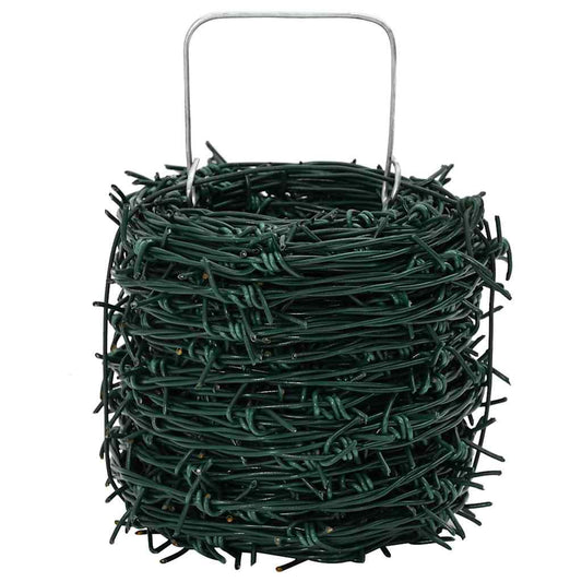 Barbed Wire Green 100 m PVC-coated Steel