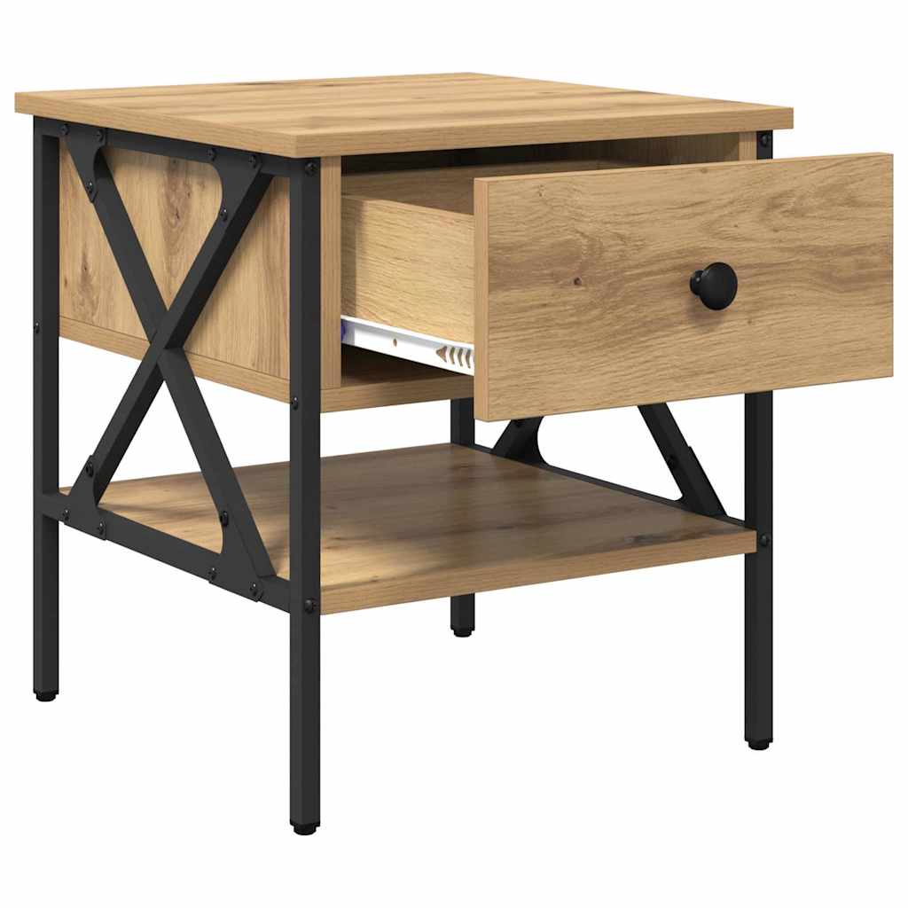 Bedside Cabinet with Drawer 2 pcs Artisan oak 40 x 42 x 45 cm