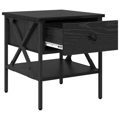 Bedside Cabinet with Drawer Black oak 40 x 42 x 45 cm