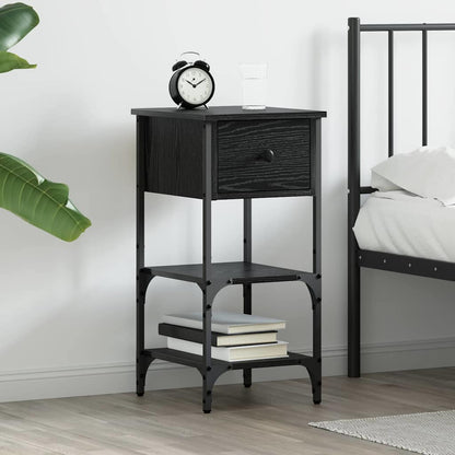 Bedside Cabinet Black Oak 33.5 x 36 x 70 cm Engineered Wood