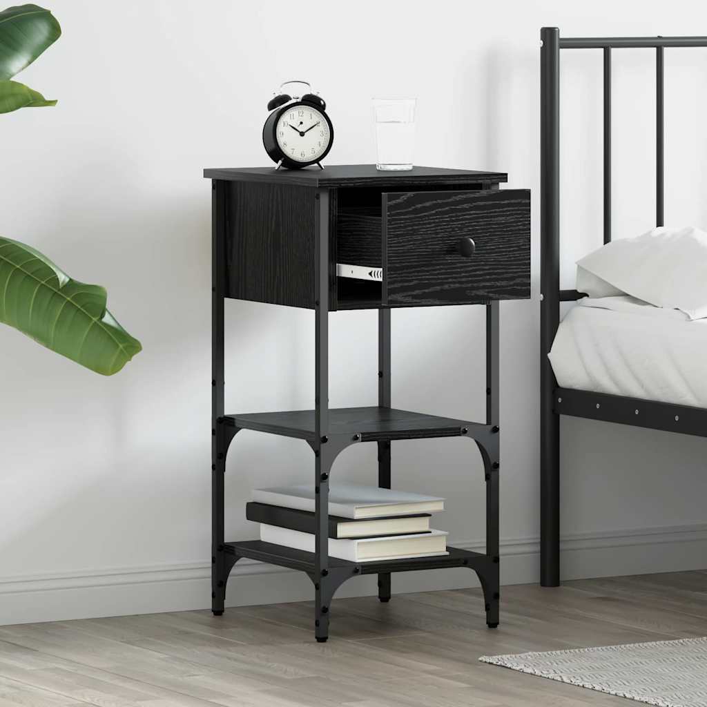 Bedside Cabinet Black Oak 33.5 x 36 x 70 cm Engineered Wood