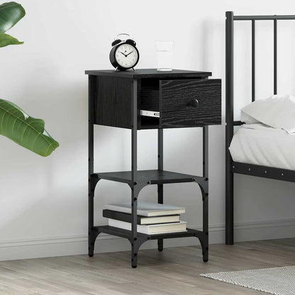 Bedside Cabinet Black Oak 33.5 x 36 x 70 cm Engineered Wood