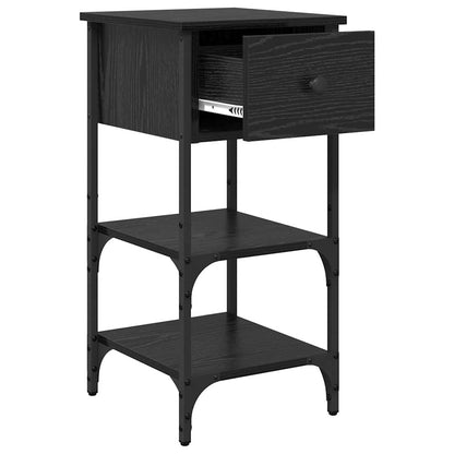 Bedside Cabinet Black Oak 33.5 x 36 x 70 cm Engineered Wood