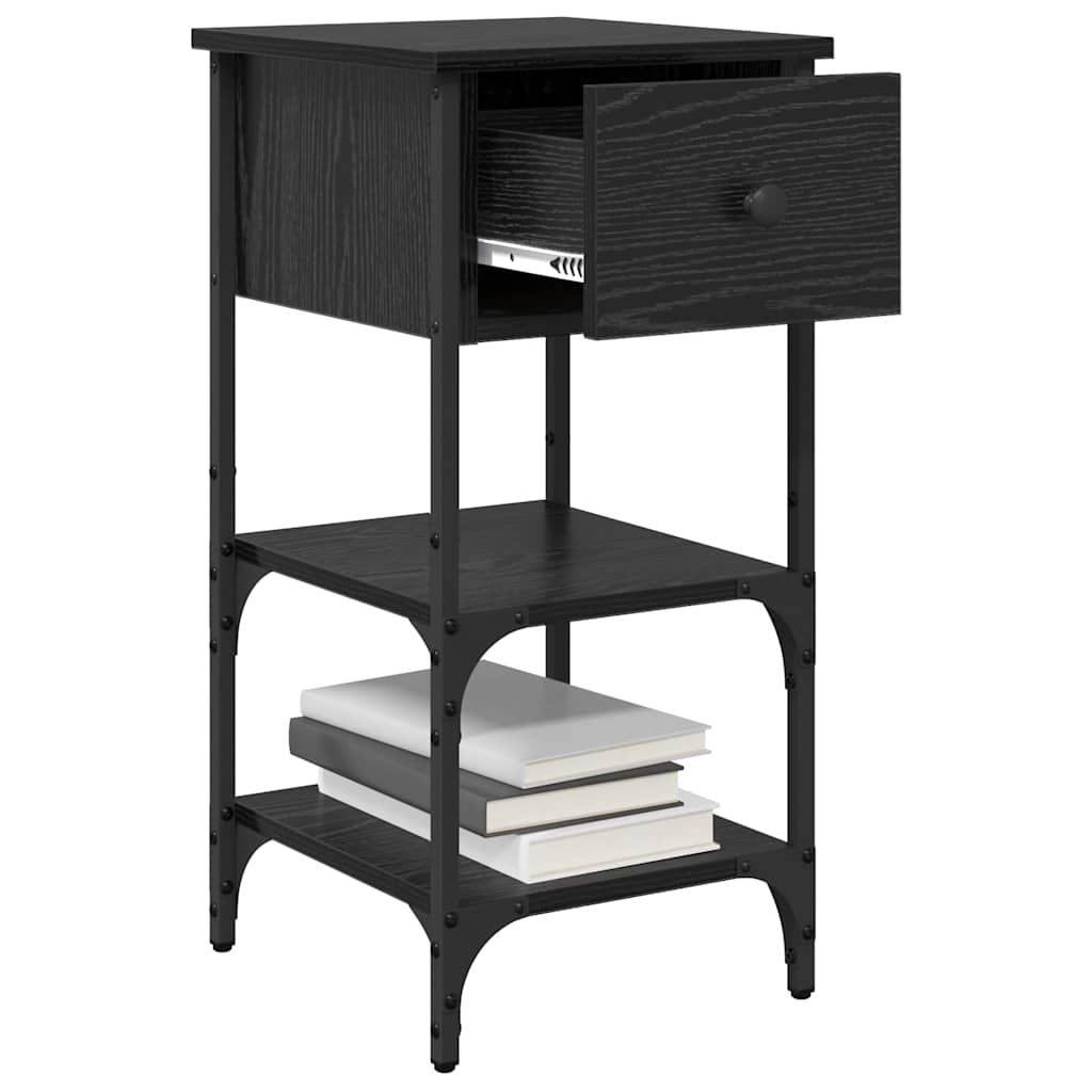 Bedside Cabinet Black Oak 33.5 x 36 x 70 cm Engineered Wood