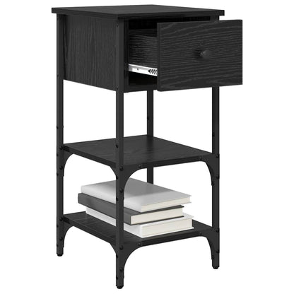 Bedside Cabinet Black Oak 33.5 x 36 x 70 cm Engineered Wood