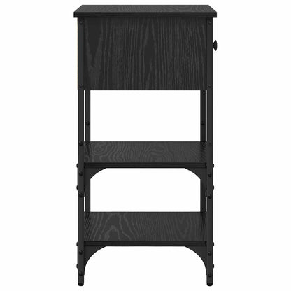 Bedside Cabinet Black Oak 33.5 x 36 x 70 cm Engineered Wood