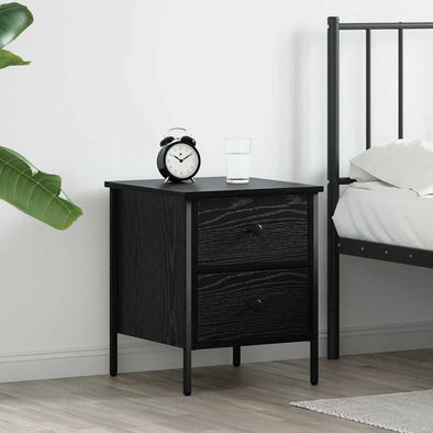 Bedside Cabinet Black Oak 40x42x50 cm Engineered Wood