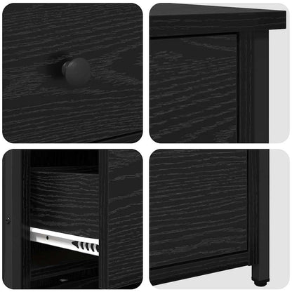 Bedside Cabinet Black Oak 40 x 36 x 60 cm Solid Reclaim Wood